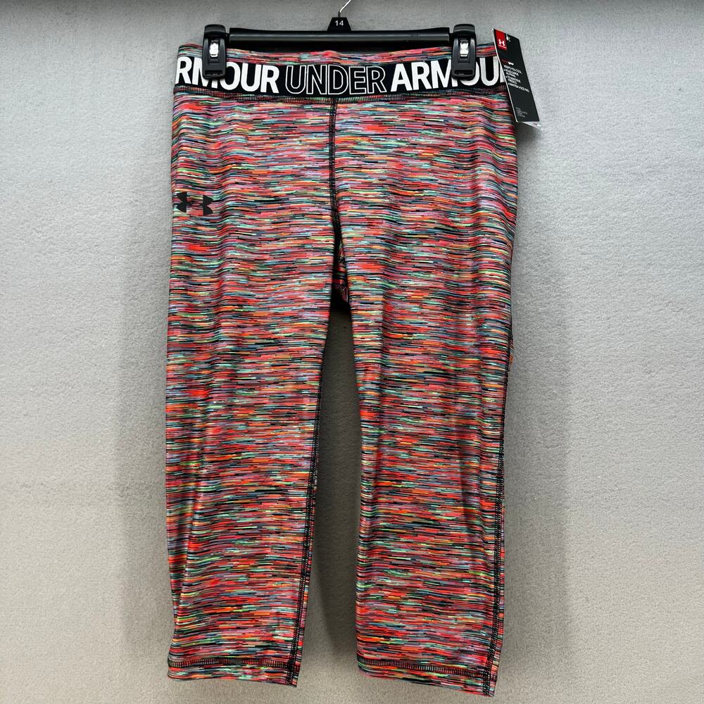 Under Armour Girl's Leggings XL Multi-Color Heather Cropped Capri Heat Gear
